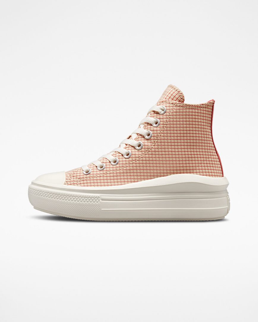 Dámské Boty Na Platformy Converse Chuck Taylor All Star Move Checkered Vysoké Meruňka | CZ Y31SX57